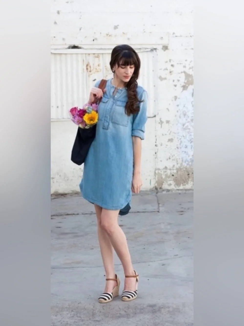 J. Crew Light Blue Denim Tunic Dress